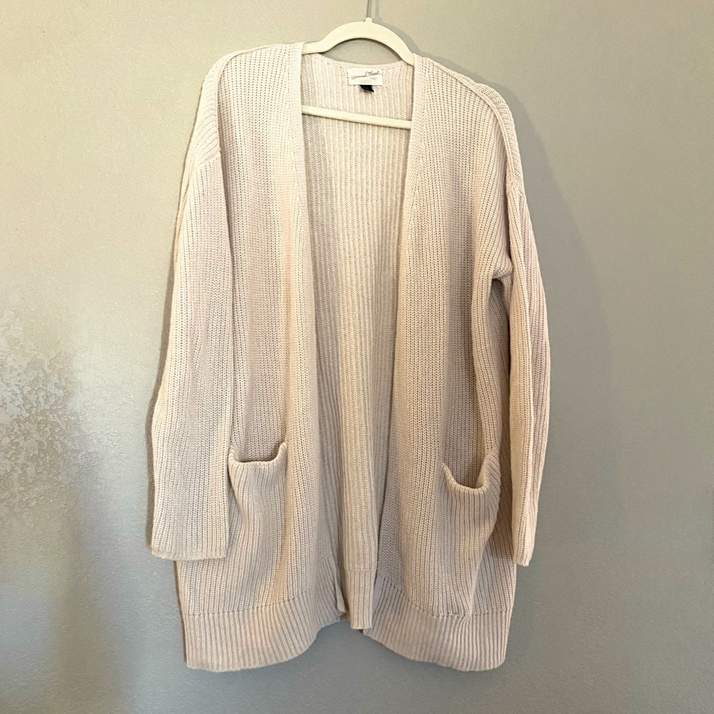 Universal Thread Cream Open-Front Knit Cardigan